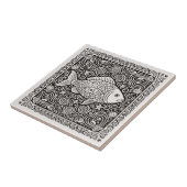 Carreau Coastal Life Series Fish B & W D1208 (Côté)