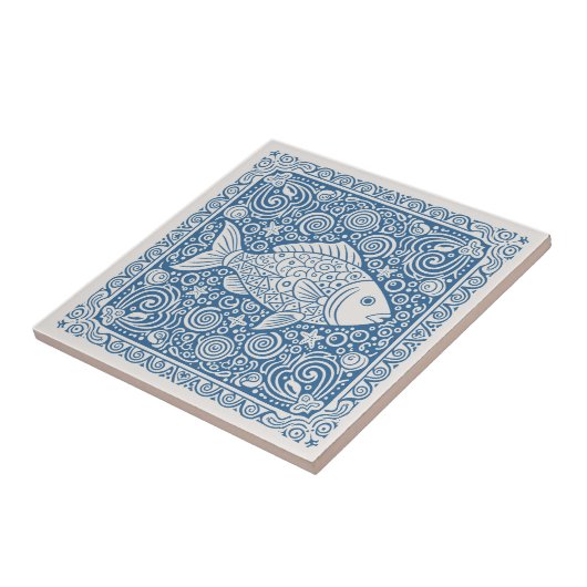 Carreau Coastal Life Series Fish Blue D1208 (Côté)