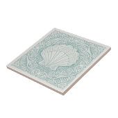 Carreau Coastal Life Series Scallop Shell Teal D1208 (Côté)