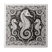 Carreau Coastal Life Series Seahorse B & W D1208 (Devant)