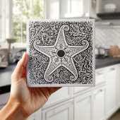 Carreau Coastal Life Series Starfish B & W D1208