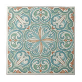Carreau Coastal Mediterranean Pattern Pat#8 Teal ID1195 (Devant)