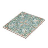 Carreau Coastal Mediterranean Pattern Pat#8 Teal ID1195 (Côté)