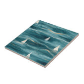 Carreau Coastal Sailboat Waves Nautical Pattern (3) (Côté)