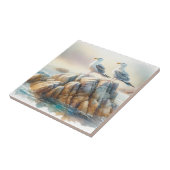 Carreau Coastal Seagulls Watercolor Seascape (Côté)