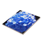 Carreau Cobalt bleu floral élégant bleu hydrangées (Côté)