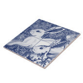 Carreau Cobalt Blue Rabbit Chinoiserie Dedham Delft Navy (Côté)