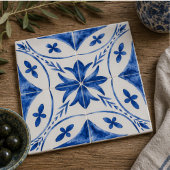 Carreau Cobalt Breeze Hand-Painted Blue Mediterranean