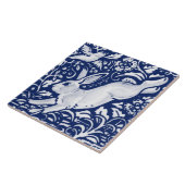 Carreau Cobalt Navy Blue Rabbit Bird Dedham Delft Morris  (Côté)