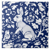 Carreau Cobalt Navy Blue Rabbit Bird Dedham Delft Morris (Devant)