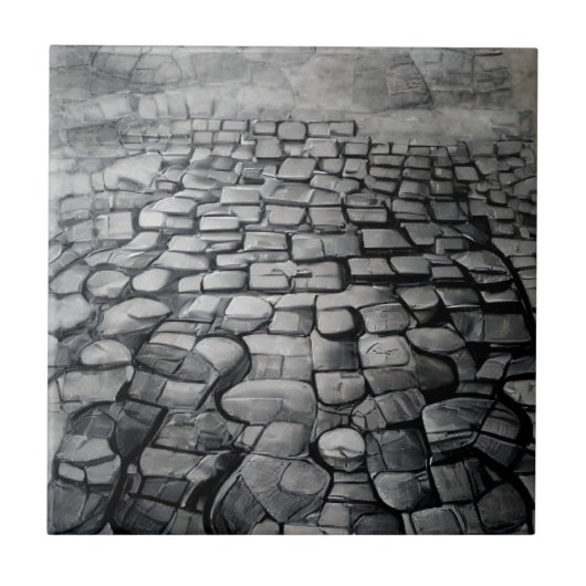 Carreau Cobblestones gris brouillard graver l'art graphiqu (Devant)