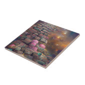 Carreau Cobblestones l'art graphique vert rose mystique (Côté)