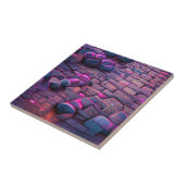 Carreau Cobblestones synthwave couleurs art graphique (Côté)