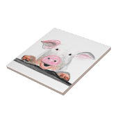 Carreau Cochon Animaux de ferme rustiques Aquarelle de fer (Côté)