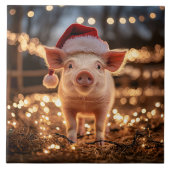 Carreau Cochon dans un chapeau de Père Noël (Devant)