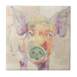 Carreau Cochon de collier de la ferme<br><div class="desc">Artiste de cochon de ferme : Jennifer Goldberger</div>