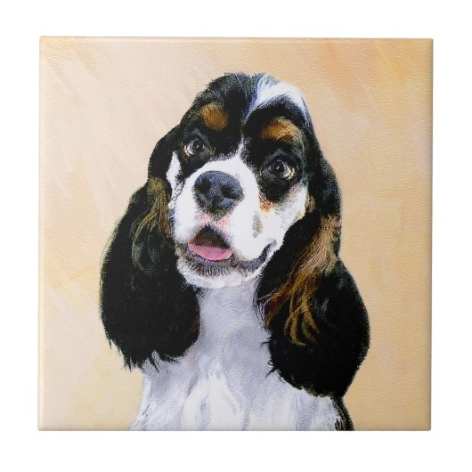 Carreau Cocker Spaniel (Parti) Peinture - Art Chien origin (Devant)