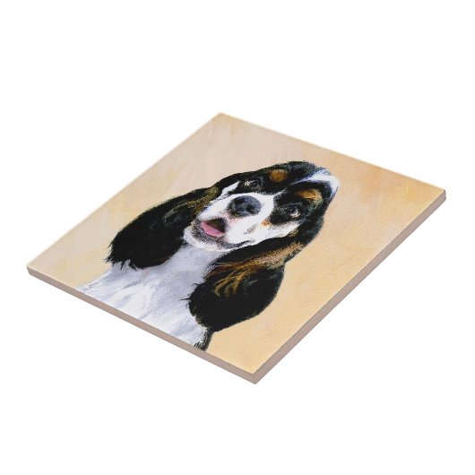 Carreau Cocker Spaniel (Parti) Peinture - Art Chien origin (Côté)