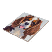 Carreau Cocker Spaniel | Peinture de chien à l'aquarelle (Côté)