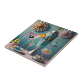 Carreau Cocktail atomique futuriste du milieu du siècle (Côté)