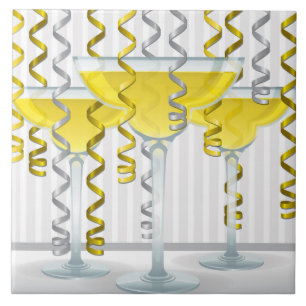 Carreau Cocktail jaune et ruban