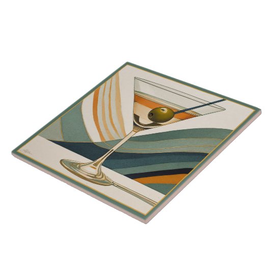 Carreau Cocktail Martini Conception du milieu du siècle (Côté)