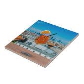 Carreau Cocktail Spritz sur une table avec vue sur Milan (Côté)