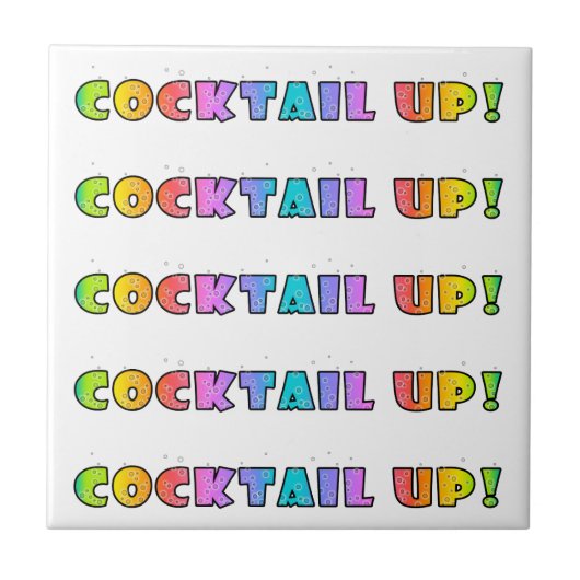 CARREAU COCKTAIL UP ! TILE - DESSOUS DE VERRE - TRIVET (Devant)