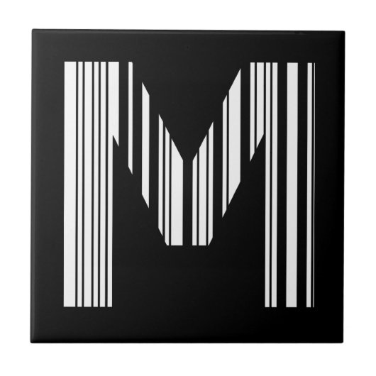 Carreau CODE À BARRES DE LA LETTRE M Premier motif de code (Devant)
