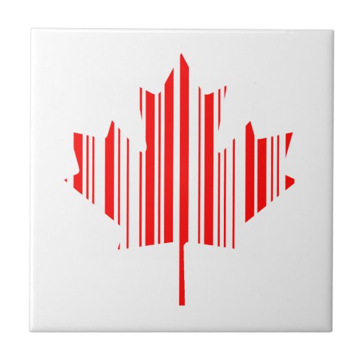 Carreau CODE BARRE FEUILLE D'ÉRABLE DRAPEAU CANADA motif d (Devant)