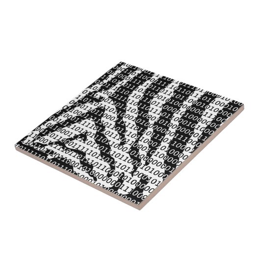 Carreau Code binaire Zebra noir et blanc (Côté)