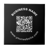 Carreau Code QR avec nom d'entreprise Texte circulaire gra (Devant)