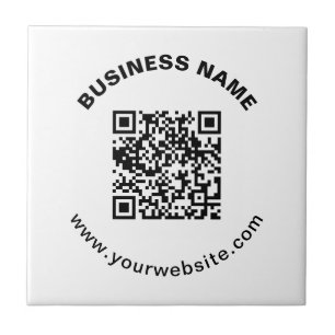 Carreau Code QR avec nom d'entreprise Texte circulaire gra