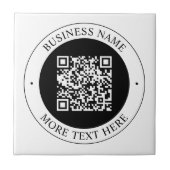 Carreau Code QR avec nom d'entreprise Texte circulaire mod (Devant)