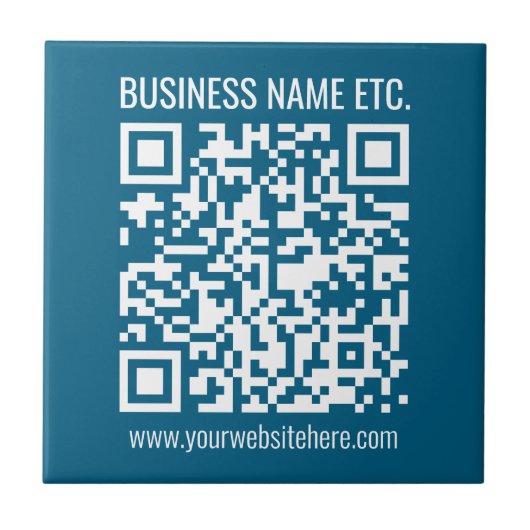 Carreau Code QR bleu océan modifiable (Devant)