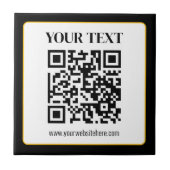Carreau Code QR d'entreprise avec texte en haut et en bas, (Devant)