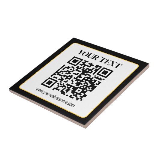 Carreau Code QR d'entreprise avec texte en haut et en bas, (Côté)