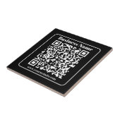 Carreau Code QR éditable Noir & Blanc Style Rétro Moderne (Côté)