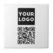 Carreau Code QR éditable & Votre logo ou image d'entrepris (Devant)