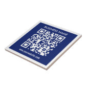 Carreau Code QR (généré instantanément) modifiable | Bleu (Côté)