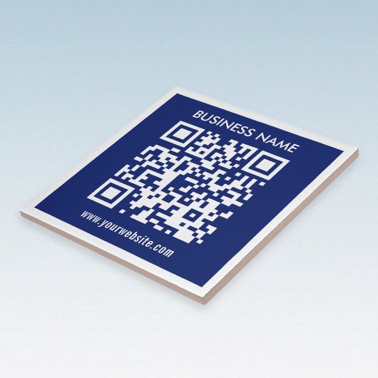 Carreau Code QR (généré instantanément) modifiable | Bleu