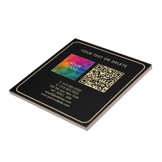 Carreau Code QR Modèle Black Gold (Côté)