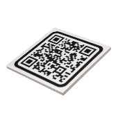 Carreau Code QR moderne éditable | Noir Blanc ou toute cou (Côté)