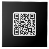 Carreau Code QR moderne éditable | Noir Blanc ou toute cou (Devant)
