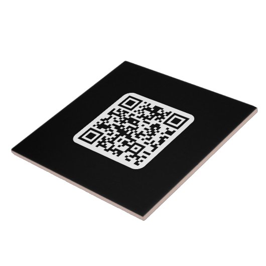 Carreau Code QR moderne éditable | Noir Blanc ou toute cou (Côté)