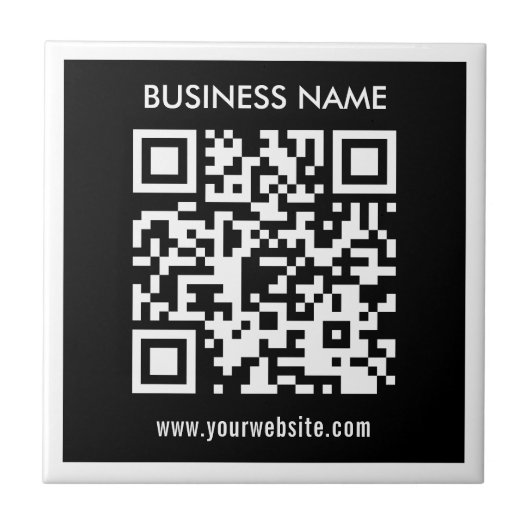 Carreau Code QR modifiable (généré instantanément) | Noir (Devant)