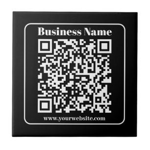Carreau Code QR modifiable noir et blanc style moderne rét