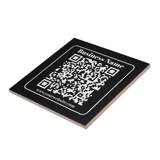 Carreau Code QR modifiable noir et blanc style moderne rét (Côté)