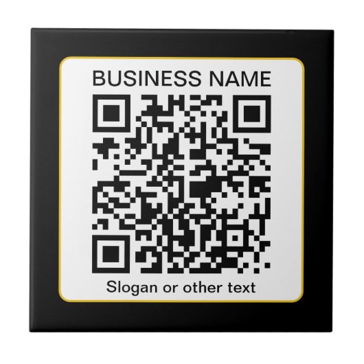 Carreau Code QR numérisable modifiable + votre nom d'entre (Devant)