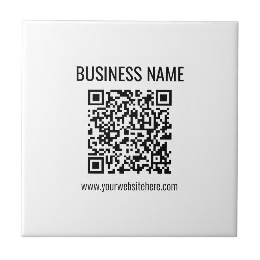 Carreau Code QR personnalisable & nom de l'entreprise (Devant)